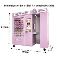 Distributeur automatique de press-on nails avec impression personnalisée, affichage numérique LED en verre trempé pour manucure et nail art, gestion basée sur le cloud
