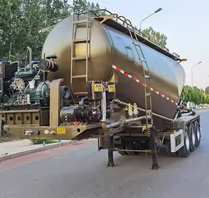 Kualitas baik 2 3 4 as roda bubuk bahan transportasi abu kering semen massal Tanker Semi Trailer