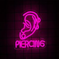 Enseigne néon LED personnalisée pour tatouage et piercing, logo de magasin, panneau publicitaire, décoration murale pour tatouage, boutique ou man cave