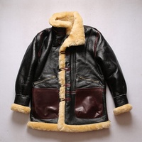 Veste en cuir véritable pour homme, modèle B7, en peau de mouton, épaisse et personnalisée, avec capuche amovible, longueur moyenne, style aviateur.