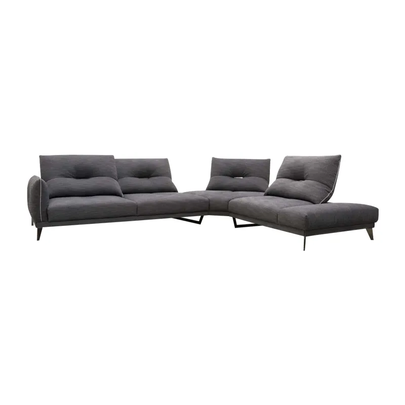 Rencana Sofa minimalis Set bagian sudut Modern mewah nyaman dengan bahan bagian belakang & kain yang dapat disesuaikan