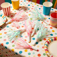 610021 Sifflets de fête irisés arc-en-ciel, rose pastel menthe, pour anniversaires, mariages et fêtes