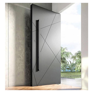 <span class=keywords><strong>Porte</strong></span> pivotante extérieure en aluminium <span class=keywords><strong>noir</strong></span> de luxe pour villa, maison, <span class=keywords><strong>entrée</strong></span> principale - Product Image 2