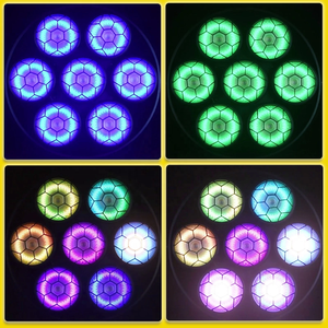 PI Round Retro Stage Light RGB + COB 7 LED Par Light Control DMX Sound Activated Vintage Uplights para eventos Concierto Fiesta de bodas - Product Image 2