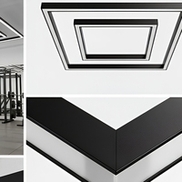 Plafonnier LED linéaire moderne, bande lumineuse rectangulaire suspendue pour garage, intérieur commercial