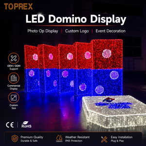Escultura Luminosa Gigante Comercial TOPREX con Motivo de Dominó, Guirnalda de PVC Resistente, Decoración de Azulejos de Dominó con Luces LED para Exteriores - Product Image 1