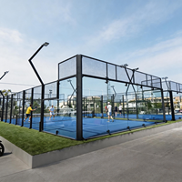 Terrain de padel professionnel panoramique classique de haute qualité 10x20m, en herbe artificielle, en promotion