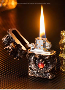 Briquet à huile Dragon de luxe 2026, motif en relief d'art moderne, briquet au kérosène, briquet Dragon - Product Image 6