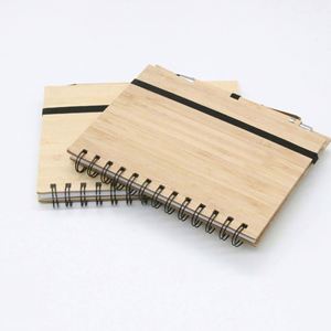 Carnet en bambou moderne avec logo imprimé en sérigraphie - Cadeau promotionnel écologique personnalisé pour étudiants et entreprises - Product Image 2