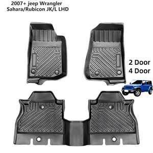 Alfombrillas de coche de TPE con ajuste personalizado para Jeep Wrangler <span class=keywords><strong>Sahara</strong></span>/<span class=keywords><strong>Rubicon</strong></span> JK/JL y Gladiator JK/JL: impermeables, duraderas y antideslizantes - Product Image 1