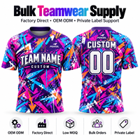 Jersey Sepak Bola Grafiti Warna-warni Kustom Abstrak Splash Sublimasi Penuh Cepat Kering Bernapas Pemasok Pakaian Tim Grosir yang Dapat Dipersonalisasi