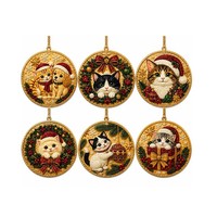 Ornement de Noël en bois fait main avec perles et diamants, décorations festives pour les fêtes