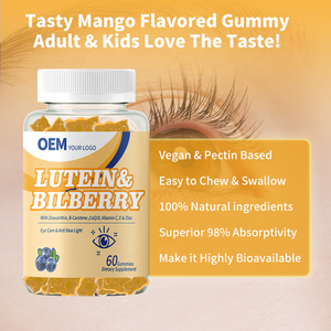 Gomitas de Luteína y Arándanos OEM de Venta Caliente, Suplemento de Vitaminas para la Vista, Gomitas de Luteína y Zeaxantina para los Ojos - Product Image 4