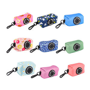 Pink Pet Poop Bag Dispenser Small Doggy Puppy Pouch Zipper Tecido Macio Leash Acessório Anexo Conveniente Eliminação de Resíduos <span class=keywords><strong>Dog</strong></span> - Product Image 4