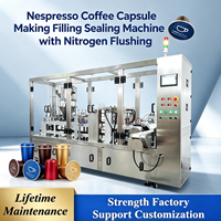 Machine automatique de remplissage et de scellage de capsules de café Nespresso, contrôlée par PLC, haute précision, avec purge à l'azote pour les boissons