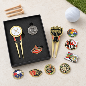 Magnetic Golf Ball Marker Modern Antique Imitation Gold <b>Box</b> Logo Engraving Electroplating Black Snapback Novelty Tag Edge South - Product Image 3