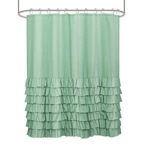 Cortina <span class=keywords><strong>de</strong></span> ducha <span class=keywords><strong>de</strong></span> estilo con volantes <span class=keywords><strong>de</strong></span> lujo, cortina <span class=keywords><strong>de</strong></span> <span class=keywords><strong>baño</strong></span> <span class=keywords><strong>de</strong></span> tela impermeable <span class=keywords><strong>de</strong></span> poliéster suave <span class=keywords><strong>antimoho</strong></span> con dobladillo con volantes, decoración elegante para el hogar - Product Image 6