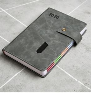New <b>A5</b> Notebook Embossed Linen PU Leather Cover Saddle Stitching Lined Grid Dotted Diary Promotional Pocket Journal Hardcover - Product Image 4