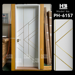 <span class=keywords><strong>Porta</strong></span> Interna Moderna in Legno di Noce Nero Impermeabile Preassemblata per Residenze Americane, Design Geometrico Moderno per Interni Casa - Product Image 2