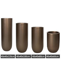 Prix usine bas : Jardinières et sculptures florales modernes en fibre de verre, sculptées à la main, hautes, rondes et coniques, pour la décoration intérieure
