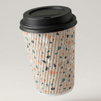 Gobelet en papier ondulé jetable avec couvercle et paille – Écologique pour café, jus, milkshake, fêtes, à emporter, pique-niques