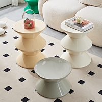 Table de chevet de rangement domestique en plastique de style crème moderne Petite table basse simple pour salle à manger ou salle de sport
