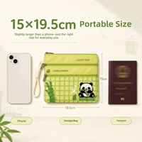 Porte-cartes d'identité portable mignon de style dessin animé, étui à cartes de voyage, sac à documents grande capacité, format A5, matériau opaque
