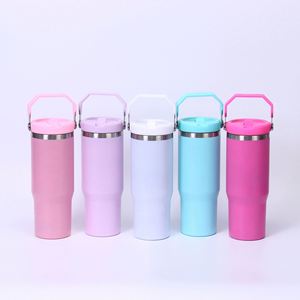 Mug de voiture isotherme double paroi 30 oz en acier inoxydable 304, portable, écologique, avec poignée, pour cadeaux d'affaires, maintien au chaud 6-12 heures - Product Image 1