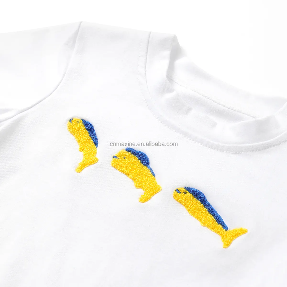 Grosir OEM populer set pakaian butik anak-anak lemon French knot dua potong set pakaian anak laki-laki