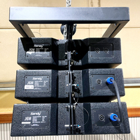 Sistem Speaker Line Array Sandy J6M Profesional untuk Panggung, Dual 6-Inch Full Range 100Hz-18KHz Surround/Stereo, Tahan Air untuk Luar Ruangan
