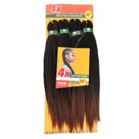 Extensions de cheveux synthétiques à tresser pré-étirées 4X de 38 pouces, trame simple, lisses Yaki, pour tressage facile à l'eau chaude