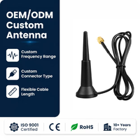 Antena Magnética Vertical Multibanda 433MHz 2.4G 4G 5.8G WiFi LoRa 5dBi con Cable Personalizado y Fijación para Lectura de Medidores y Vehículos No Tripulados