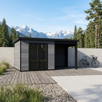 Caseta de Jardín Moderna Serie D de WPC, Robusta, con Vidrio Antibalas y Ventanas de Temperatura Constante, Exterior EASYGREEN