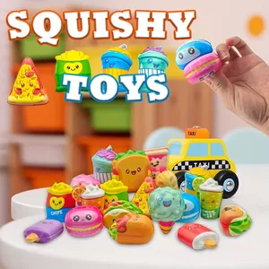 12pcs Latex Mini Squeeze Squishy Toys Unisex School Birthday <b>Gift</b> Pack 14 Years Various Food Fries Slow-Rising <b>Random</b> Styles - Product Image 3