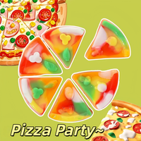 Halal pizza-vormige gummies met CC stick doos verpakt, fruit smaak, zacht kauwbaar snoepgoed, zoete snoepjes voor kinderfeestjes
