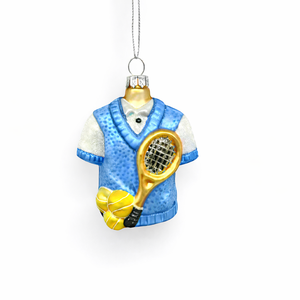 Ornement <span class=keywords><strong>de</strong></span> <span class=keywords><strong>Noël</strong></span> en verre en forme <span class=keywords><strong>de</strong></span> joueur <span class=keywords><strong>de</strong></span> tennis, fait à la main, écologique, thème sportif vintage, décoration d'arbre, couleur personnalisée, OEM BSCI - Product Image 5