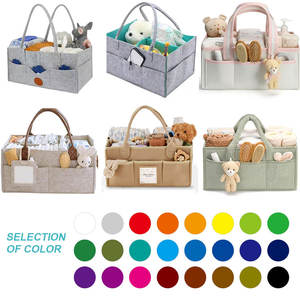 Bolsa de Almacenamiento de Fieltro Blanco <span class=keywords><strong>para</strong></span> Guardería, con Asa, <span class=keywords><strong>para</strong></span> Recién Nacidos, Niñas y Niños, Fácil de Transportar, Organizador de Pañales, <span class=keywords><strong>Cambiador</strong></span> - Product Image 4