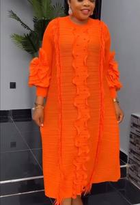 Abito di Alta Qualità a Maniche Lunghe a Petalo con Grande Elasticità e Pieghe Miyake - Product Image 6