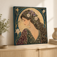 Kit de peinture diamant 5D lumineux imprimé moderne, portrait DIY, art mural, artisanat