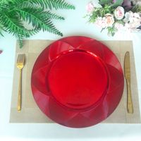Assiettes de Présentation 13 Pouces en Plastique Style Vintage, Décoratives et Gaufrées, pour la Décoration de Table de Dîner et de Mariage