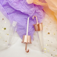 Tube d'emballage de brillant à lèvres vide en plastique cosmétique de 5ml en forme de parapluie transparent