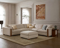 Canapé modulaire en forme de L FERLY, rembourré, 5 pièces avec ottoman, reconfigurable pour salon