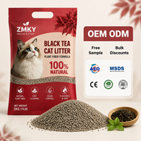 Litière pour chat au thé noir naturel, à base de plantes, biodégradable, agglomérante, jetable aux toilettes, contrôle des odeurs, écologique, pour plusieurs chats