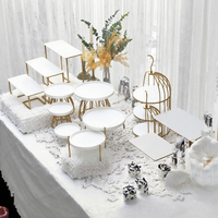 Ensemble de présentoirs à desserts de luxe en métal pour mariage, 14 pièces, plateau à bonbons, plateau à gâteaux, décoration de table de réception