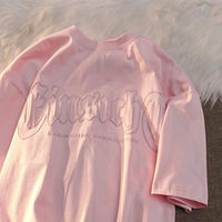 T-shirt personnalisé avec impression en relief, 100% coton, blanc uni, t-shirts oversize pour hommes