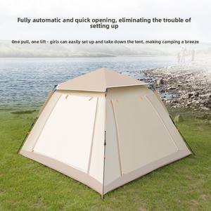 Tente de <span class=keywords><strong>camping</strong></span> automatique d'extérieur, épaisse, à ouverture rapide, résistante au vent et aux intempéries, portable, pliable, double couche en tissu Oxford - Product Image 4