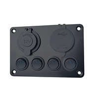 Carte d'interrupteur à bascule 12v 4 Gang Toggle avec adaptateur de chargeur QC3.0 + PD USB C pour bateau Camper RV