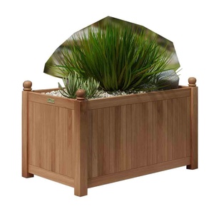Jardinera de Madera de Pino Maciza de Estilo Minimalista Moderno, Tallada a Mano, Certificada por FLEGT, para Patio, Jardín, Playa - Product Image 1