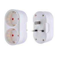 Adaptateur de voyage E-020-7 Schuko européen Allemagne, double prise vers prise britannique de type G, pour Singapour, Malaisie, Émirats arabes unis, Hong Kong