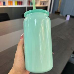 Nuevo Modelo de Vaso Aislado para Sublimación de 16 oz, Vaso de Acero Inoxidable Tipo Mason Jar con Pajita, Personalizable, Colorido, para Regalo - Product Image 5